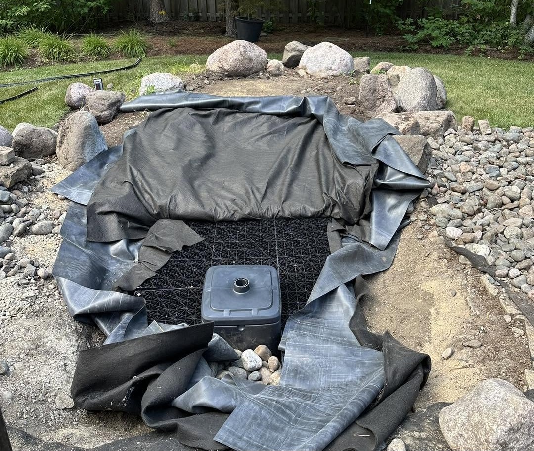 Installation of Liner for Pondless